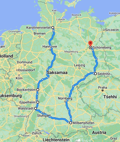 Which cities did Moon visit in Germany? Name all 7.